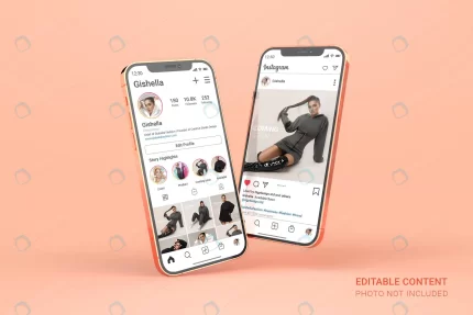 rose gold smartphone mockup with editable social m rnd584 frp11808894 - title:graphic home - اورچین فایل - format: - sku: - keywords: p_id:353984