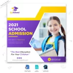 - school admission marketing social media post square flyer template - Home