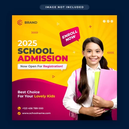 school admission promotional instagram banner social media post template - title:graphic home - اورچین فایل - format: - sku: - keywords: p_id:353984