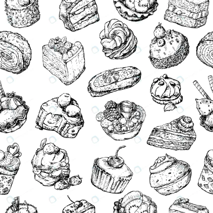 seamless background various cakes sketches crcefb6ed39 size10.05mb - title:graphic home - اورچین فایل - format: - sku: - keywords: p_id:353984