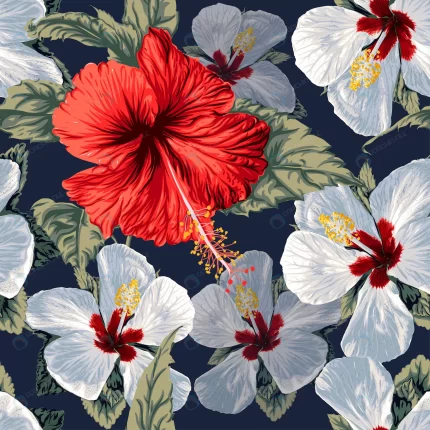 seamless pattern floral with hibiscus flowers abs crc490fcdbc size33.91mb - title:graphic home - اورچین فایل - format: - sku: - keywords: p_id:353984