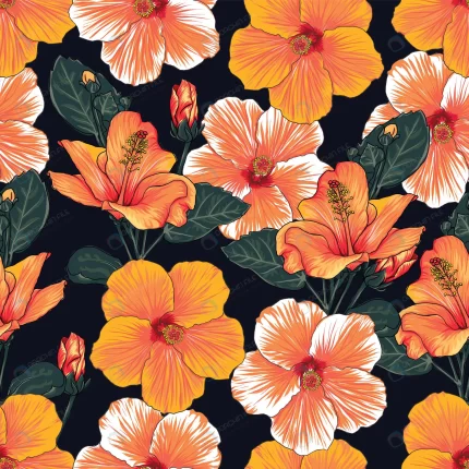 seamless pattern floral with hibiscus flowers bac crcdd9759c1 size35.02mb - title:graphic home - اورچین فایل - format: - sku: - keywords: p_id:353984