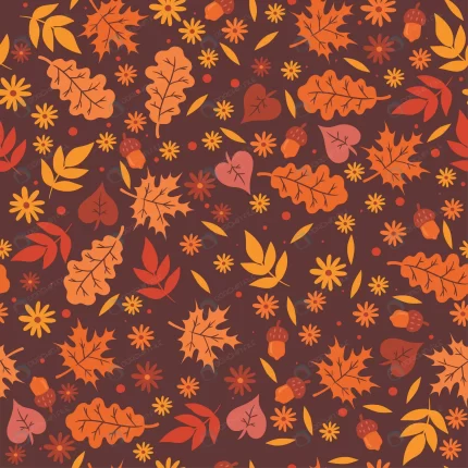 seamless pattern with autumn leaves flowers rnd962 frp10693175 - title:graphic home - اورچین فایل - format: - sku: - keywords: p_id:353984