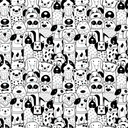 seamless pattern with black white doodle dogs rnd791 frp4717571 1 - title:graphic home - اورچین فایل - format: - sku: - keywords: p_id:353984