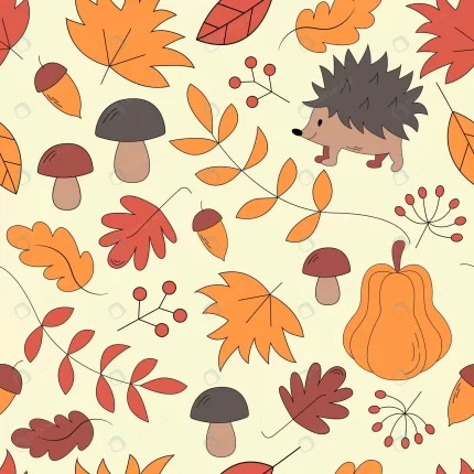 seamless pattern with cute cartoon autumn elements rnd754 frp31525326 - title:graphic home - اورچین فایل - format: - sku: - keywords: p_id:353984