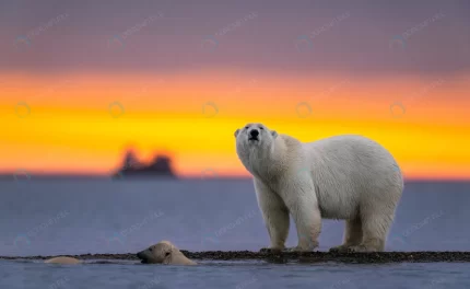 selective focus shot polar bear sunset crc2d42af35 size7.85mb 5909x3633 1 - title:graphic home - اورچین فایل - format: - sku: - keywords: p_id:353984
