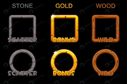 set app frame icons game slots square round gold crcdbfb5fd3 size2.25mb - title:graphic home - اورچین فایل - format: - sku: - keywords: p_id:353984