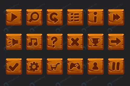set cartoon wooden square buttons graphical user crc396036a1 size2.11mb - title:graphic home - اورچین فایل - format: - sku: - keywords: p_id:353984