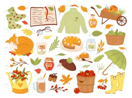 set cute autumn animal characters plants food illu rnd151 frp9838058 - title:graphic home - اورچین فایل - format: - sku: - keywords: p_id:353984
