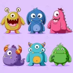 - set cute monsters character illustration crc8884e169 size4.87mb - Home