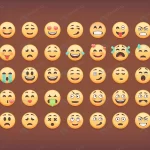 set emoticons smileys icon pack emoji brown backg crcc08df722 size4.89mb - title:Home - اورچین فایل - format: - sku: - keywords:وکتور,موکاپ,افکت متنی,پروژه افترافکت p_id:63922