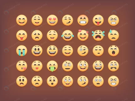 set emoticons smileys icon pack emoji brown backg crcc08df722 size4.89mb - title:graphic home - اورچین فایل - format: - sku: - keywords: p_id:353984