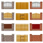 set fence made from wooden stone brick vector ill crcf70c172f size8.27mb - title:Home - اورچین فایل - format: - sku: - keywords:وکتور,موکاپ,افکت متنی,پروژه افترافکت p_id:63922