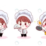 - set smiling cute chef different postures cartoon crc1dbbda21 size4.39mb - Home