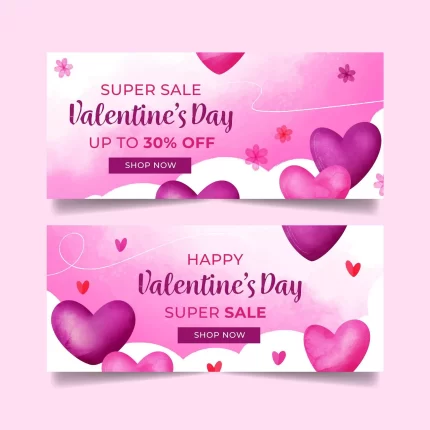 set valentine s day banners watercolor crcceb41b2b size31.19mb - title:graphic home - اورچین فایل - format: - sku: - keywords: p_id:353984