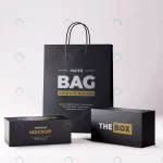 - shoes box shopping bag mockup realistic black rnd760 frp15101887 - Home
