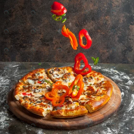 side view pizza with slices bell pepper pizza sli crceb57b42b size2.16mb 2230x2230 - title:graphic home - اورچین فایل - format: - sku: - keywords: p_id:353984