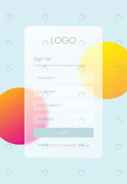 sign up page glassmorphism design concept ui ux g crc5894f868 size1.31mb - title:graphic home - اورچین فایل - format: - sku: - keywords: p_id:353984