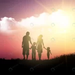 silhouette family walking against sunset sky crce4f5c26f size4.67mb - title:Home - اورچین فایل - format: - sku: - keywords:وکتور,موکاپ,افکت متنی,پروژه افترافکت p_id:63922