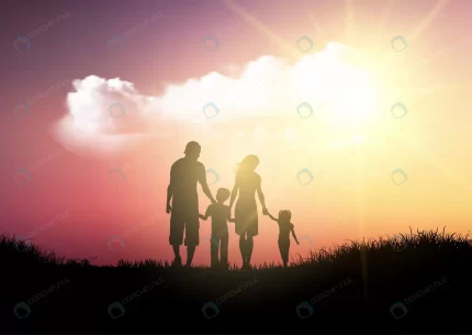 silhouette family walking against sunset sky crce4f5c26f size4.67mb - title:graphic home - اورچین فایل - format: - sku: - keywords: p_id:353984
