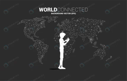 silhouette man use mobile phone with world map po crc7c8aca2d size4.18mb - title:graphic home - اورچین فایل - format: - sku: - keywords: p_id:353984