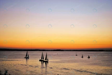 silhouettes sailing boats sea during sunset crc965df1cd size5.12mb 3870x2591 - title:graphic home - اورچین فایل - format: - sku: - keywords: p_id:353984