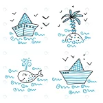 - simple doodle summer collection with paper boat pa rnd621 frp31524864 - Home