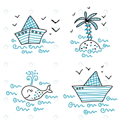 simple doodle summer collection with paper boat pa rnd621 frp31524864 - title:graphic home - اورچین فایل - format: - sku: - keywords: p_id:353984