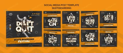 skateboarding instagram posts template with photo crc511cc689 size170.94mb - title:graphic home - اورچین فایل - format: - sku: - keywords: p_id:353984
