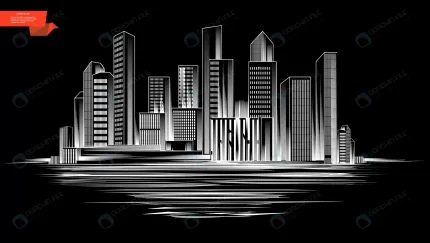 sketch modern city silhouette concept crc717a71f1 size1.78mb - title:graphic home - اورچین فایل - format: - sku: - keywords: p_id:353984