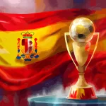 soccer world cup trophy with spain flag rnd782 frp34594740 - title:Home - اورچین فایل - format: - sku: - keywords:وکتور,موکاپ,افکت متنی,پروژه افترافکت p_id:63922