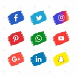 - social media icons brush stroke style crc538a5737 size0.80mb - Home