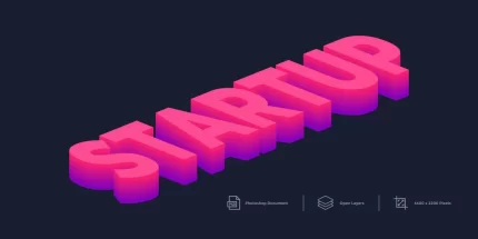 startup isometric colorful text effect template - title:graphic home - اورچین فایل - format: - sku: - keywords: p_id:353984