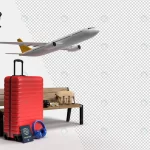 suitcase with airplane traveler accessories essent rnd886 frp19541489 - title:Home - اورچین فایل - format: - sku: - keywords:وکتور,موکاپ,افکت متنی,پروژه افترافکت p_id:63922