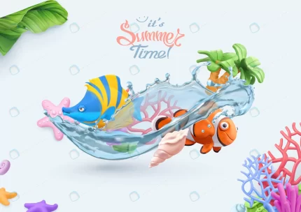 summer sea 3d card with coral reef tropical fish crc8a4cb61b size9.57mb - title:graphic home - اورچین فایل - format: - sku: - keywords: p_id:353984