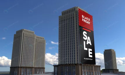 tall billboard sign mockup building with black fr crce7a5fcea size53.77mb - title:graphic home - اورچین فایل - format: - sku: - keywords: p_id:353984