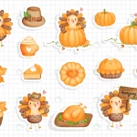 thanksgiving turkey sticker pumpkin with cute turk rnd121 frp18420397 - title:Home - اورچین فایل - format: - sku: - keywords:وکتور,موکاپ,افکت متنی,پروژه افترافکت p_id:63922