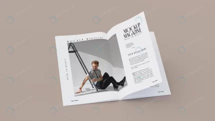 top view opened magazine design mockup 6 crcac3d3bea size48.68mb - title:graphic home - اورچین فایل - format: - sku: - keywords: p_id:353984