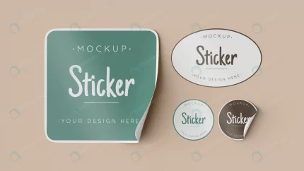 top view sticker collection mock up crc0cd91a47 size37.43mb - title:graphic home - اورچین فایل - format: - sku: - keywords: p_id:353984