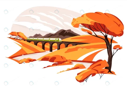 train viaduct among autumn yellow hills meadows w crcecd5ed70 size1.91mb - title:graphic home - اورچین فایل - format: - sku: - keywords: p_id:353984