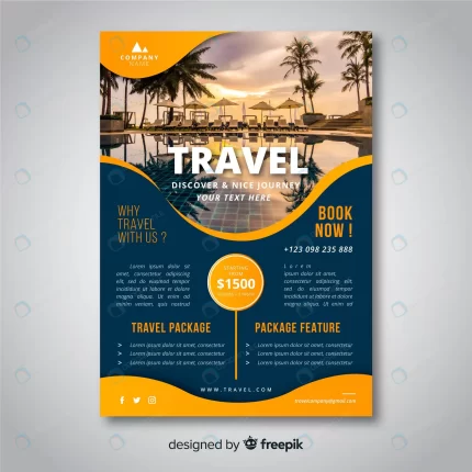 travel flyer template with photo rnd160 frp5417630 - title:graphic home - اورچین فایل - format: - sku: - keywords: p_id:353984