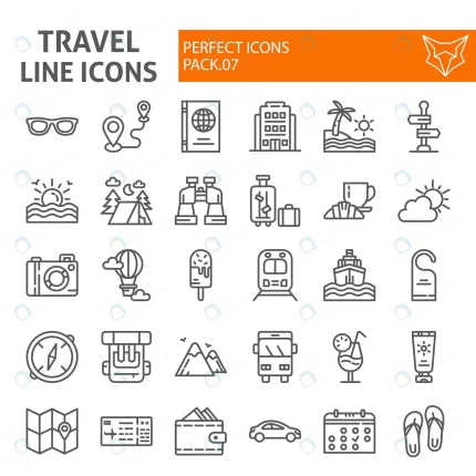 travel line icon set tourism collection rnd540 frp6770464 - title:graphic home - اورچین فایل - format: - sku: - keywords: p_id:353984