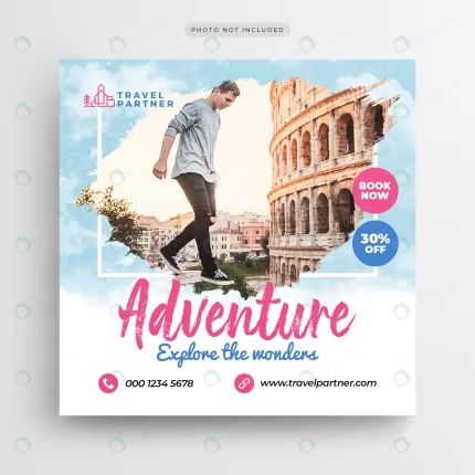 travel vacation holiday post banner square flyer rnd191 frp5520083 - title:graphic home - اورچین فایل - format: - sku: - keywords: p_id:353984