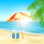 tropical background with flip flops umbrella sand crcc5a5305d size7.66mb - title:Home - اورچین فایل - format: - sku: - keywords:وکتور,موکاپ,افکت متنی,پروژه افترافکت p_id:63922