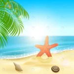 - tropical background with starfish shells sandy be crc878e5f3e size7.44mb - Home