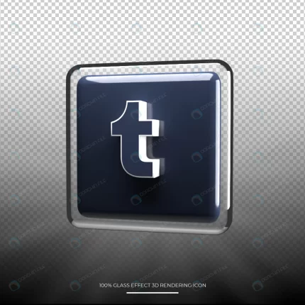 tumblr icon 3d rendering with glass style crcd842dff2 size2.75mb - title:graphic home - اورچین فایل - format: - sku: - keywords: p_id:353984