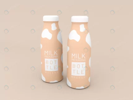 two milk bottle packaging mockup crce7282524 size53.27mb 1 - title:graphic home - اورچین فایل - format: - sku: - keywords: p_id:353984