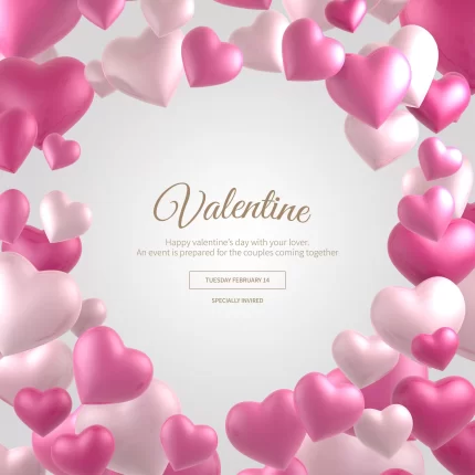 valentine banner frame pink hearts - title:graphic home - اورچین فایل - format: - sku: - keywords: p_id:353984
