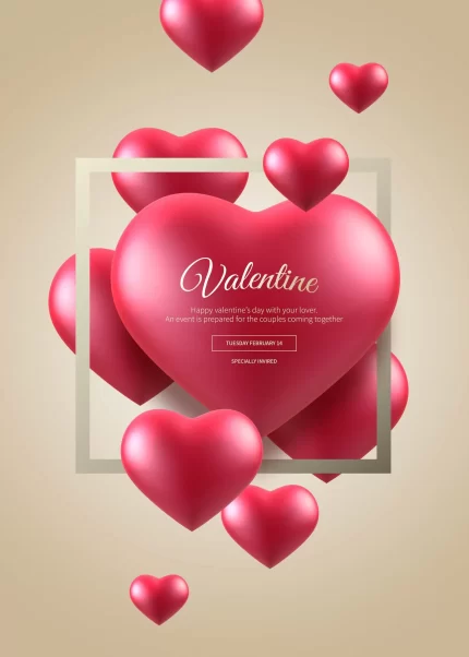 valentine heart banner with square frame - title:graphic home - اورچین فایل - format: - sku: - keywords: p_id:353984