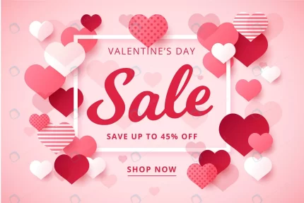 valentine s day sale flat design - title:graphic home - اورچین فایل - format: - sku: - keywords: p_id:353984